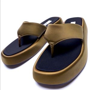 Zara Satin Effect Platform Sandals